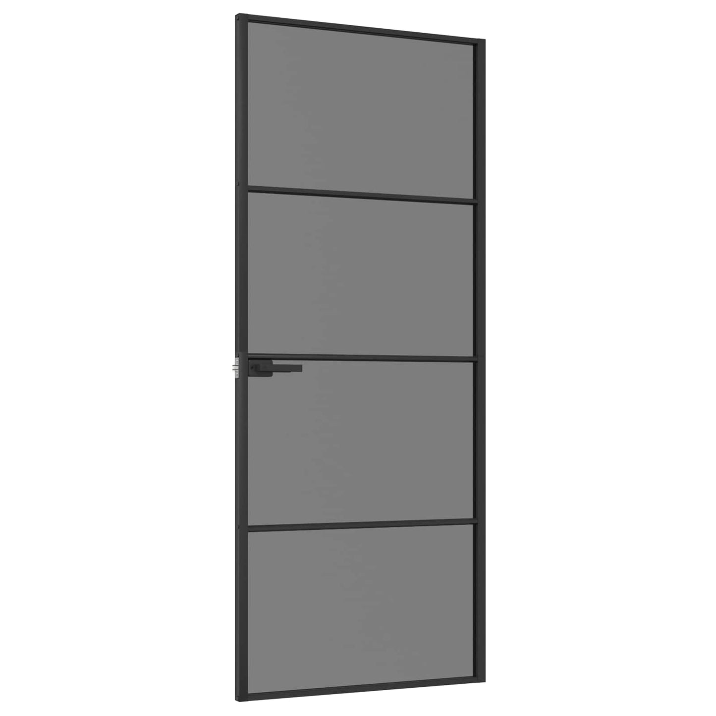 Interior Door 83 x 201.5 cm Tempered Glass and Aluminium