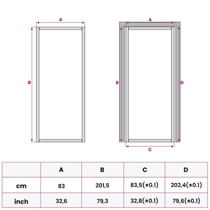 Interior Door 83 x 201.5 cm Tempered Glass and Aluminium