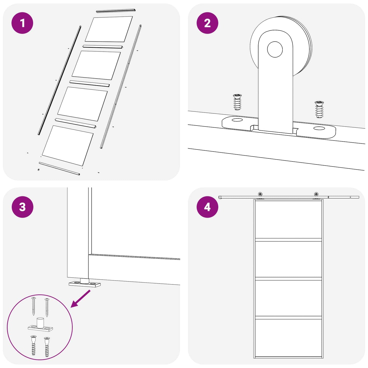 Sliding Door 90 x 205 cm Tempered Glass and Aluminium