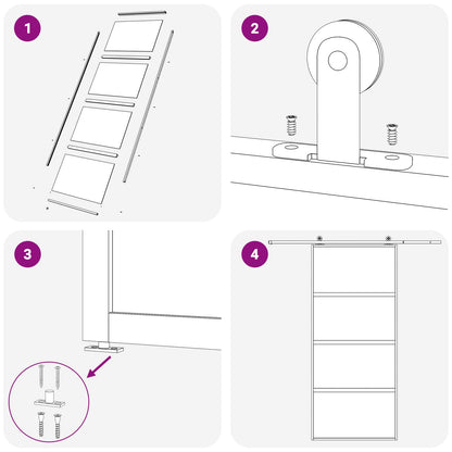 Sliding Door 102.5 x 205 cm Tempered Glass and Aluminium