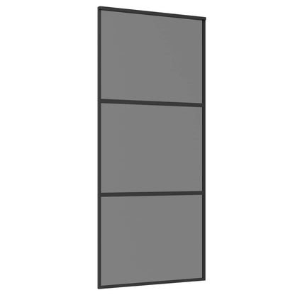 Sliding Door 90 x 205 cm Tempered Glass and Aluminium