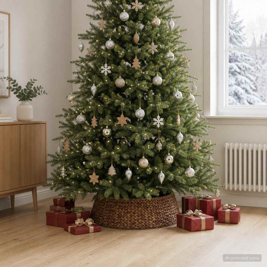 Christmas Tree Collar Round Brown Dia. 105 x 28 cm