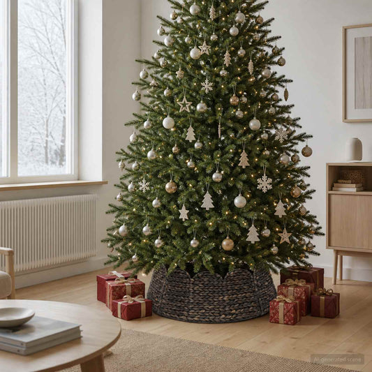 Christmas Tree Collar Round Black Dia. 105 x 28 cm