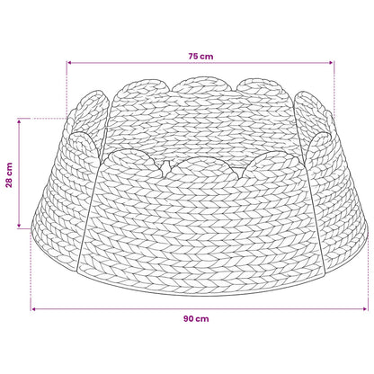 Christmas Tree Collar Round White Dia. 90 x 28 cm