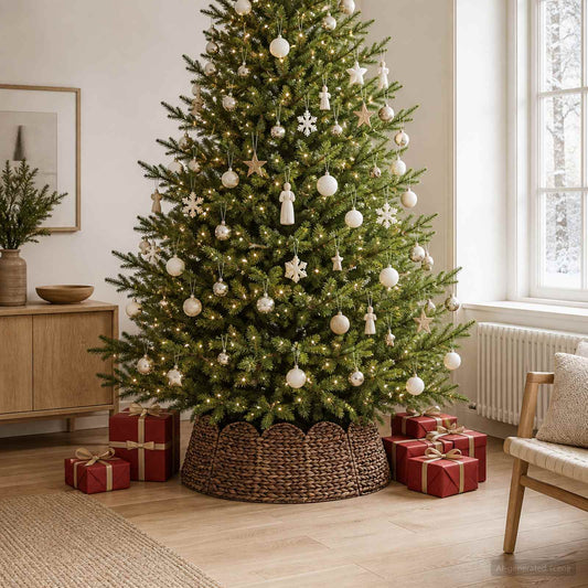 Christmas Tree Collar Round Brown Dia. 90 x 28 cm