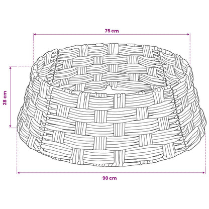 Christmas Tree Collar Round Brown Wash Dia. 90 x 28 cm