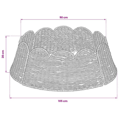 Christmas Tree Collar Round Natural Dia. 105 x 28 cm Seagrass