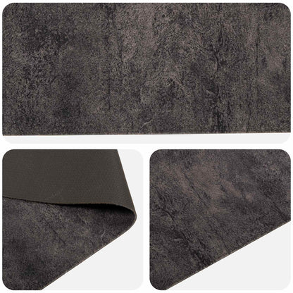 Kitchen Rug Black Concrete 300 x 60 cm 100% Polyamide Washable