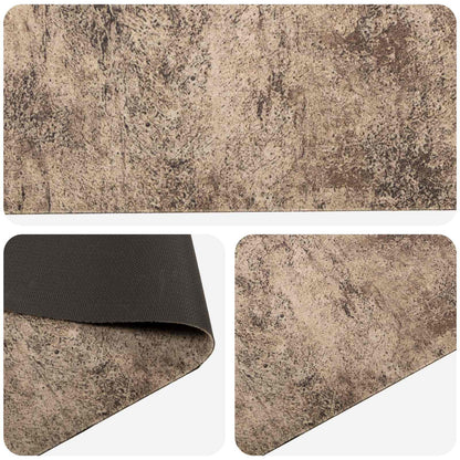 Kitchen Rug Brown Concrete 300 x 60 cm 100% Polyamide Washable