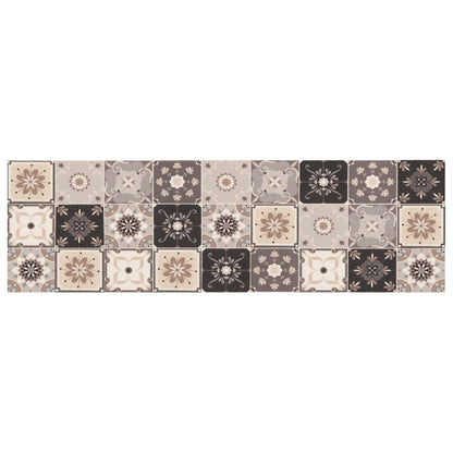 Kitchen Rug Grey and Beige Mosaic 300 x 60 cm 100% Polyamide