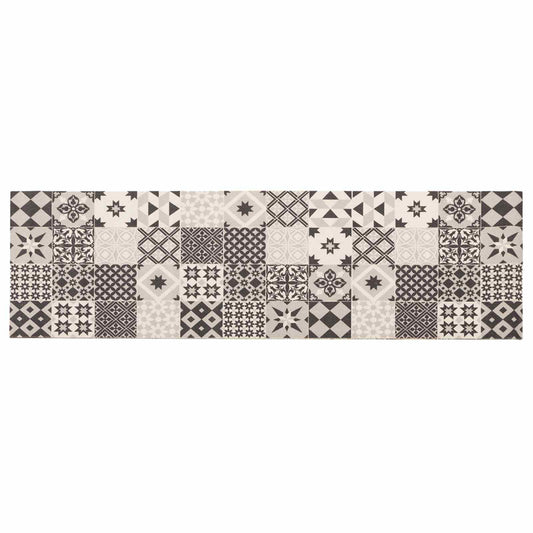 Kitchen Rug Grey Mosaic 300 x 60 cm 100% Polyamide Washable