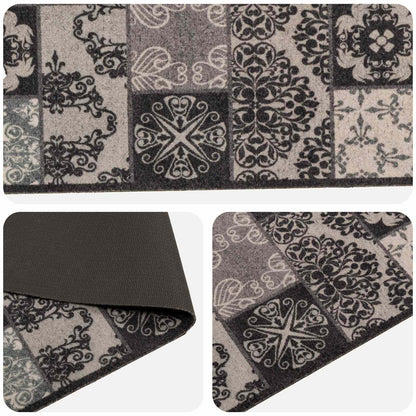 Kitchen Rug Black Mosaic 300 x 60 cm 100% Polyamide Washable