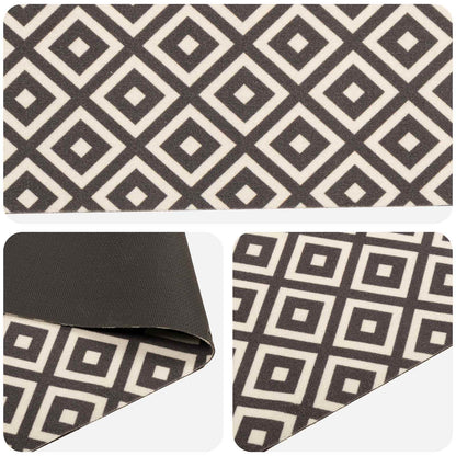 Kitchen Rug Grey and White Diamonds 300 x 60 cm 100% Polyamide