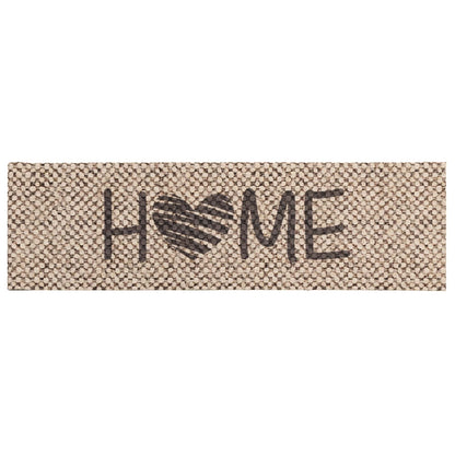 Kitchen Rug Beige Home 300 x 60 cm 100% Polyamide Washable