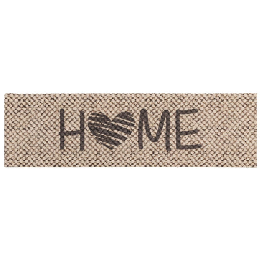 Kitchen Rug Beige Home 300 x 60 cm 100% Polyamide Washable