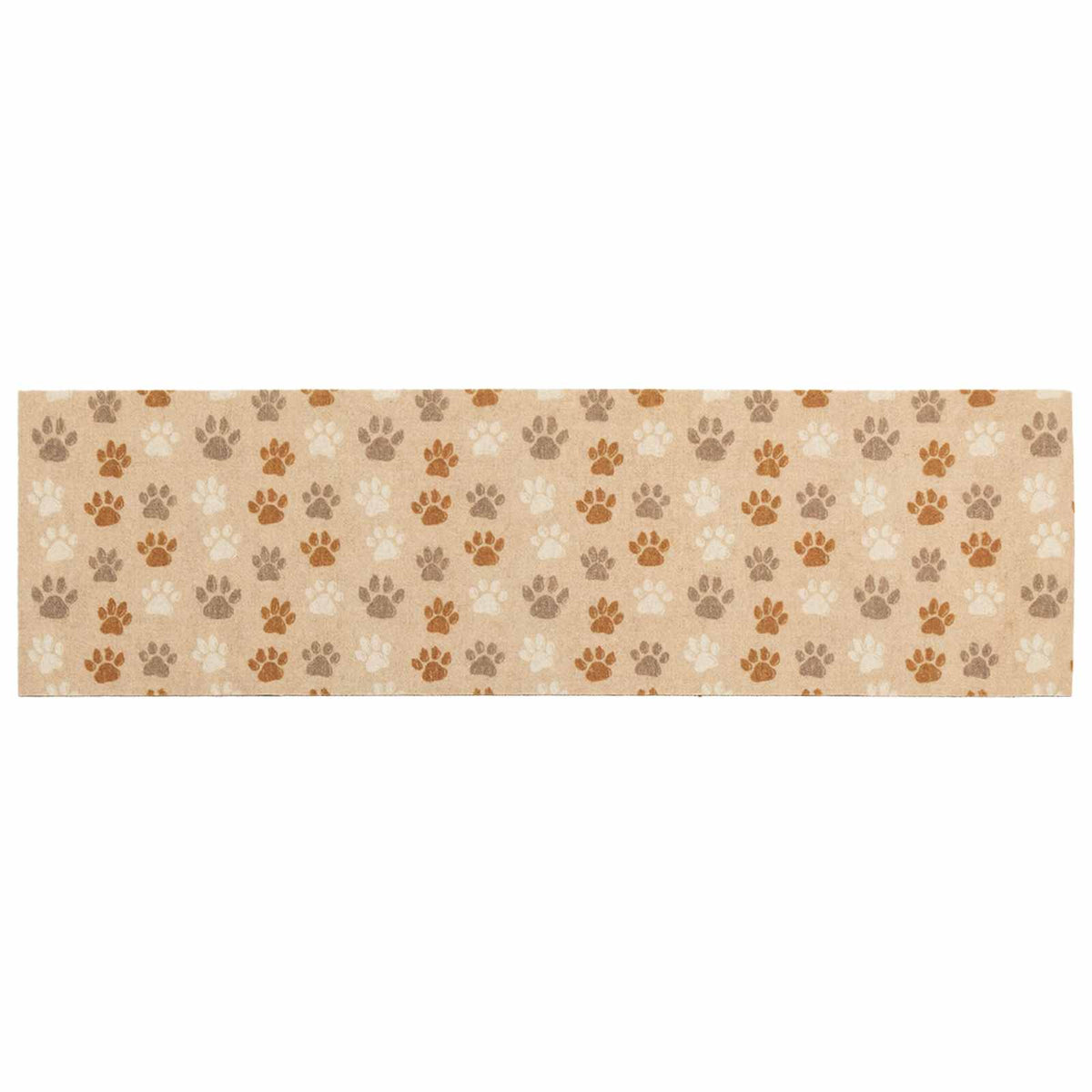 Kitchen Rug Beige Paws 300 x 60 cm 100% Polyamide Washable