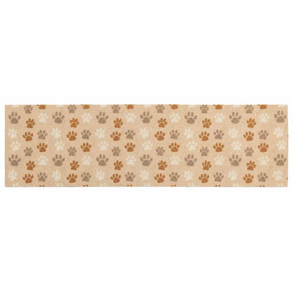 Kitchen Rug Beige Paws 300 x 60 cm 100% Polyamide Washable