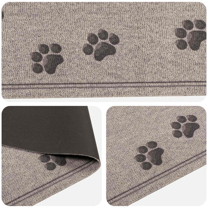 Kitchen Rug Grey Paws 300 x 60 cm 100% Polyamide Washable