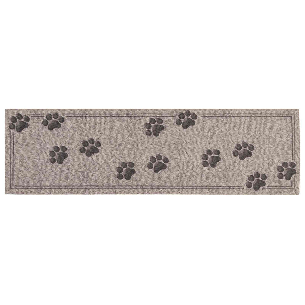 Kitchen Rug Grey Paws 300 x 60 cm 100% Polyamide Washable