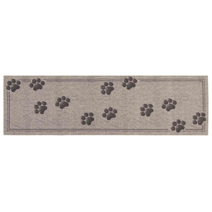 Kitchen Rug Grey Paws 300 x 60 cm 100% Polyamide Washable