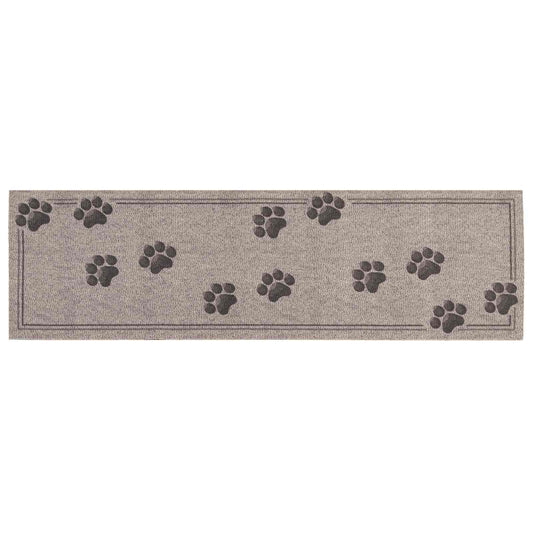 Kitchen Rug Grey Paws 300 x 60 cm 100% Polyamide Washable
