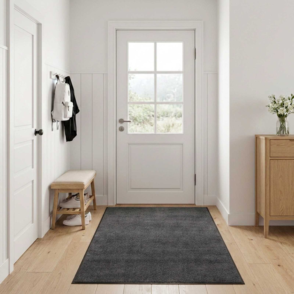 Doormat Light Grey 180 x 120 cm 100% Polyamide