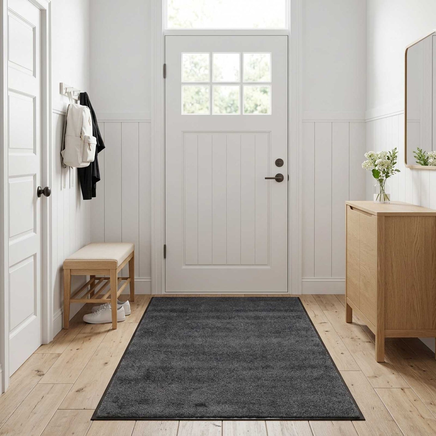 Doormat Light Grey 400 x 120 cm 100% Polyamide