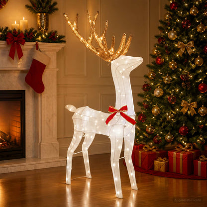 3D Christmas Reindeer LOVIISA 140 LEDs Cold White