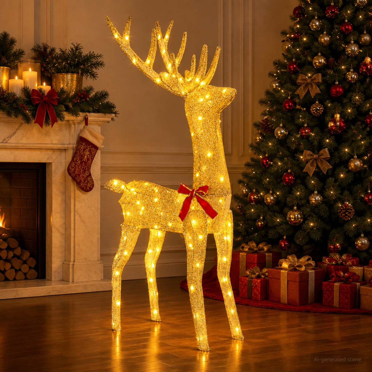 3D Christmas Reindeer LOVIISA 140 LEDs Warm White