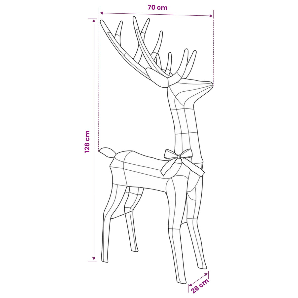 3D Christmas Reindeer LOVIISA 140 LEDs Warm White
