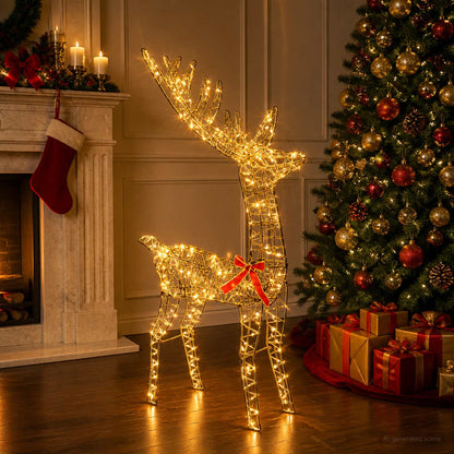 3D Christmas Reindeer LOVIISA 300 LEDs Warm White