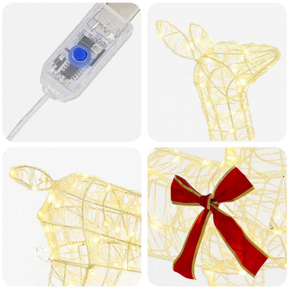3D Christmas Reindeer LOVIISA 110 LEDs Warm White
