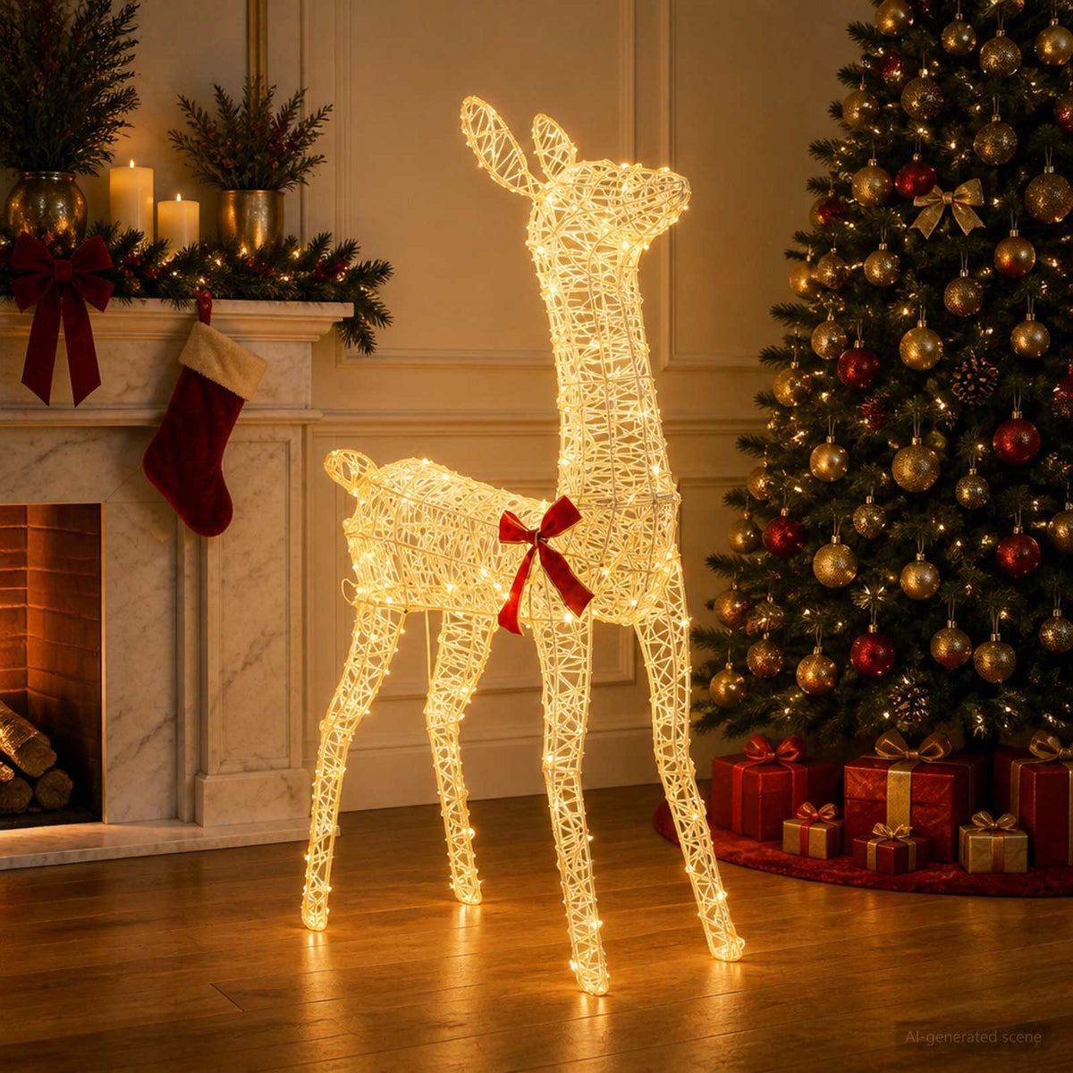3D Christmas Reindeer LOVIISA 110 LEDs Warm White