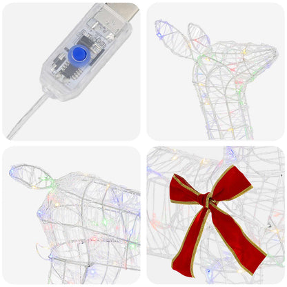 3D Christmas Reindeer LOVIISA 110 LEDs Multicolour