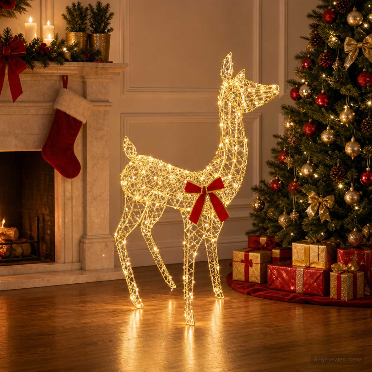 3D Christmas Reindeer LOVIISA 110 LEDs Warm White