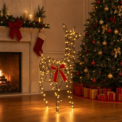 3D Christmas Reindeer LOVIISA 110 LEDs Warm White