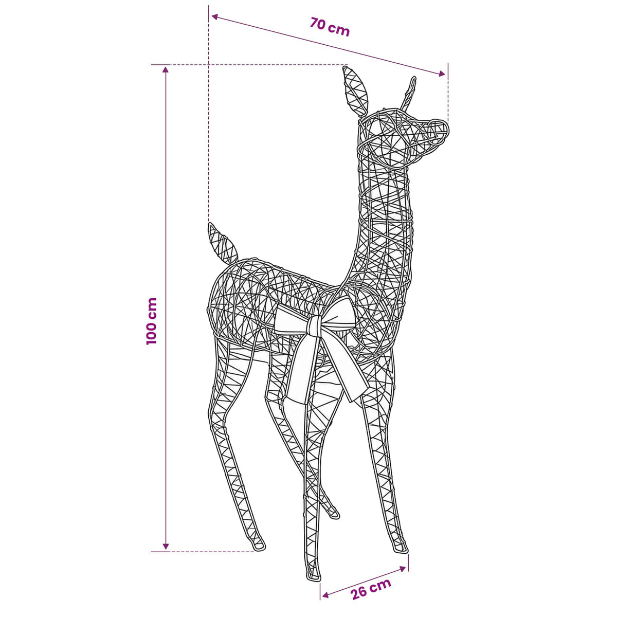 3D Christmas Reindeer LOVIISA 110 LEDs Warm White