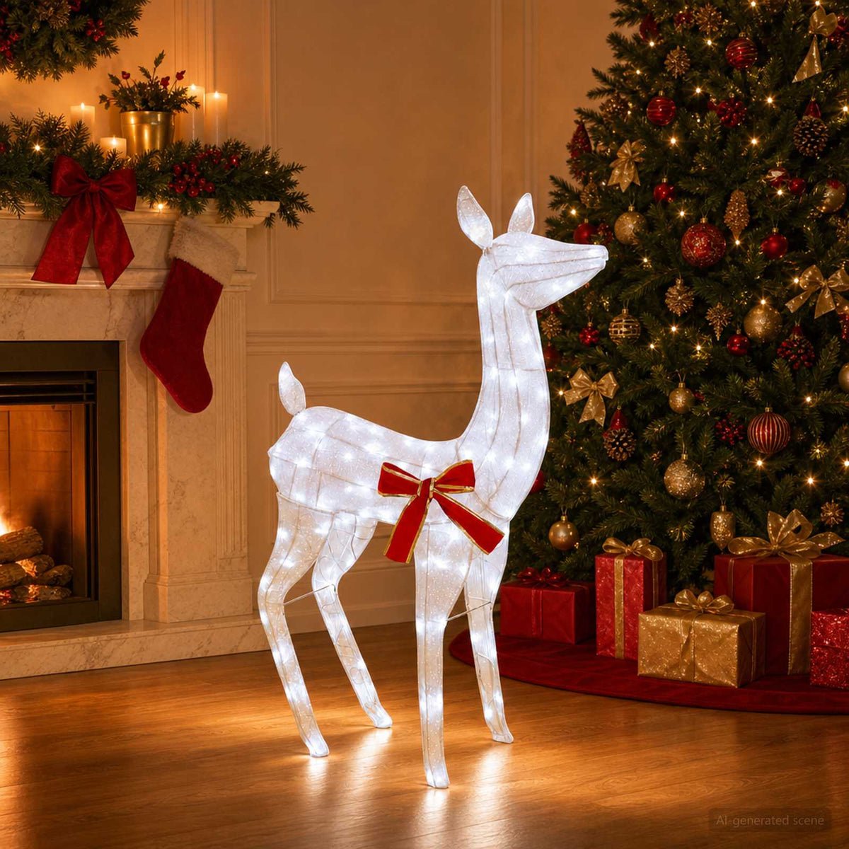 3D Christmas Reindeer LOVIISA 110 LEDs Cold White