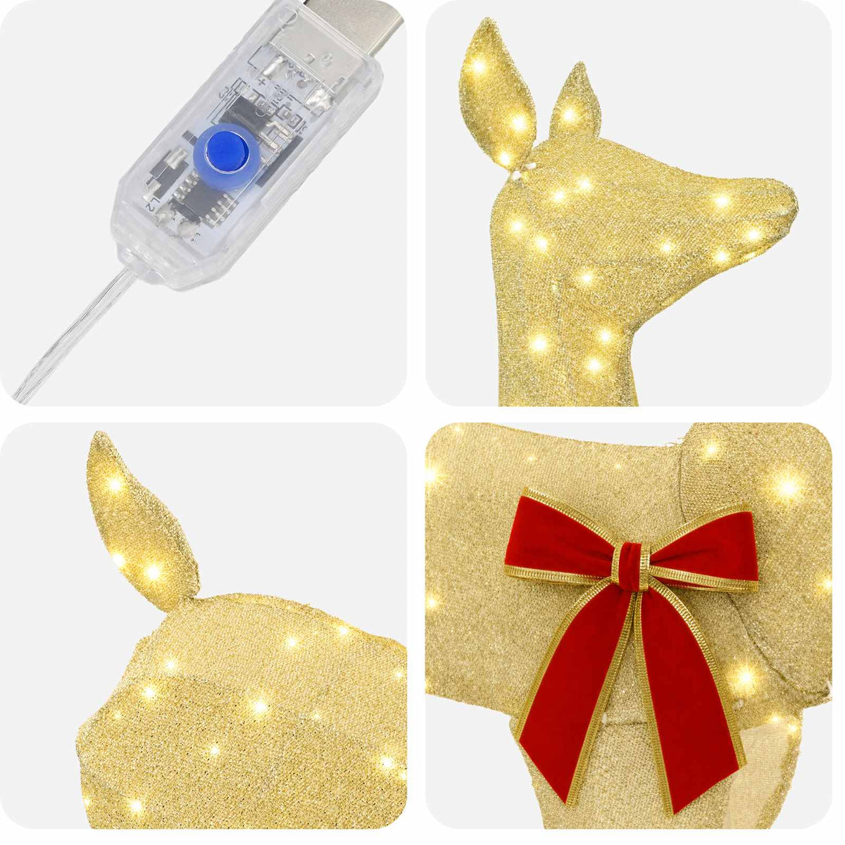 3D Christmas Reindeer LOVIISA 110 LEDs Warm White