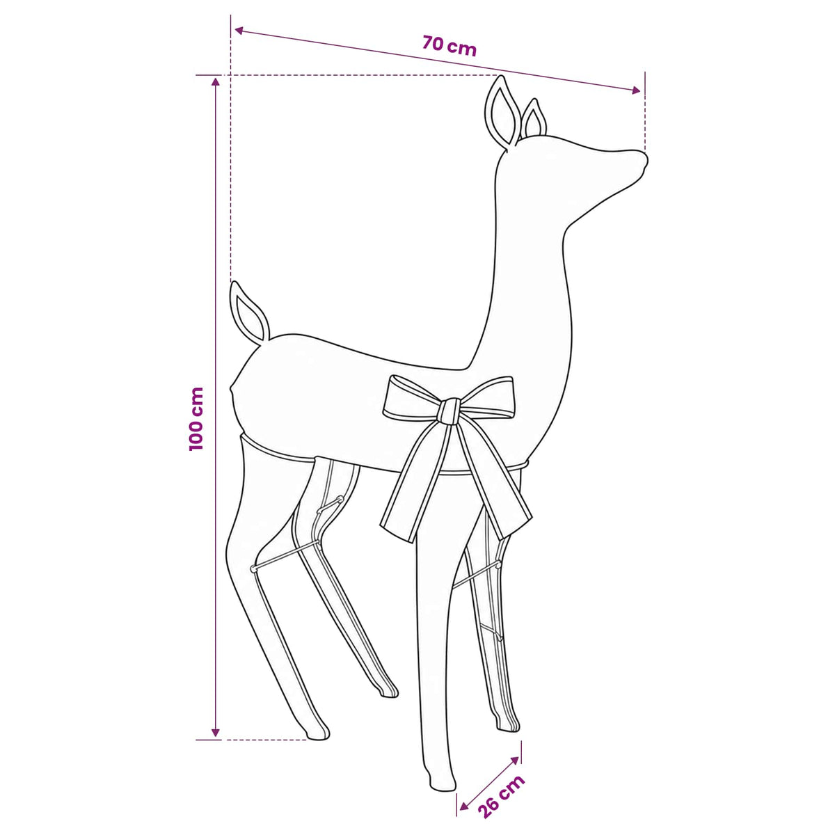 3D Christmas Reindeer LOVIISA 110 LEDs Warm White