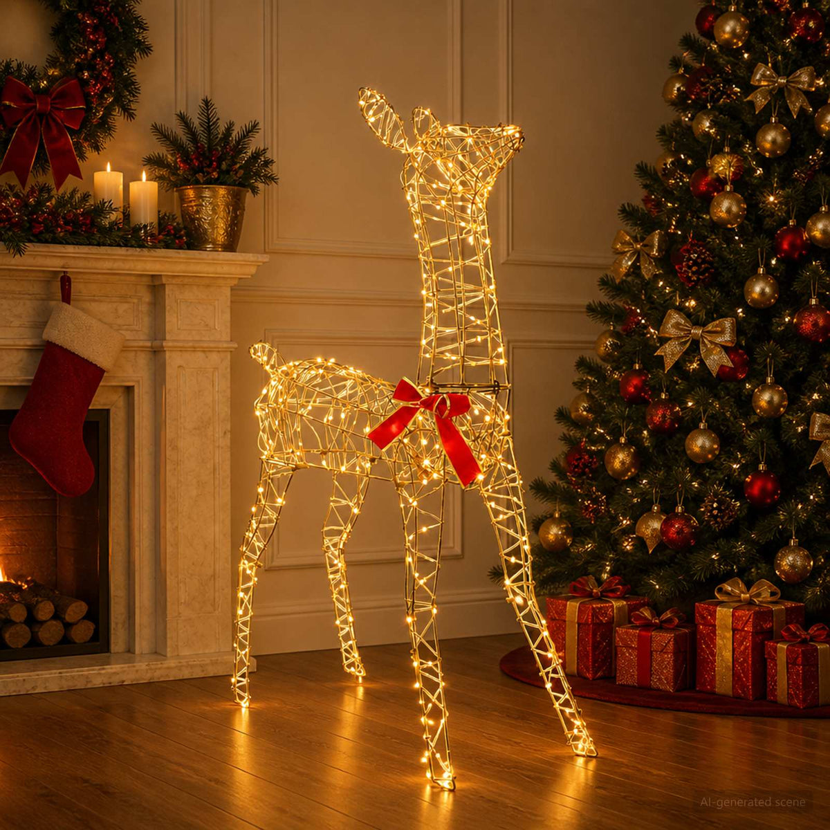 3D Christmas Reindeer LOVIISA 285 LEDs Warm White