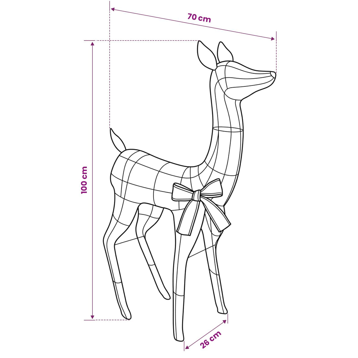 3D Christmas Reindeer LOVIISA 110 LEDs Warm White