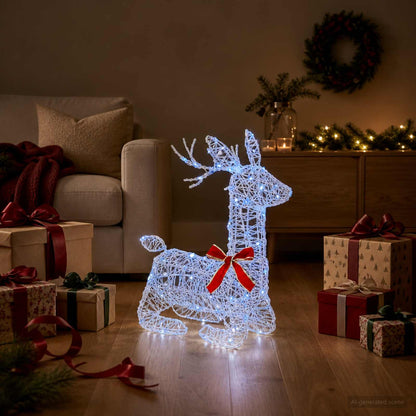 3D Christmas Reindeer LOVIISA 140 LEDs Blue 55 x 22 x 63 cm