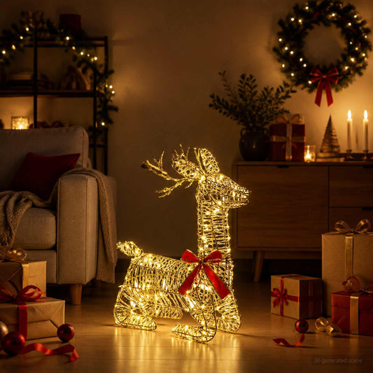 3D Christmas Reindeer LOVIISA 140 LEDs Warm White