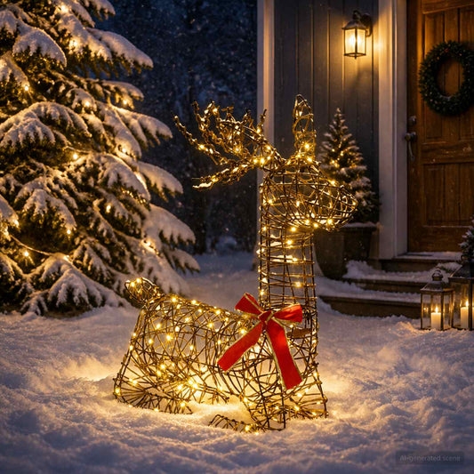 3D Christmas Reindeer LOVIISA 140 LEDs Warm White