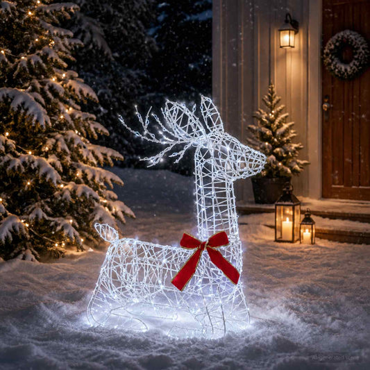 3D Christmas Reindeer LOVIISA 280 LEDs Cold White
