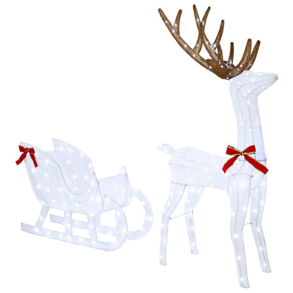 Reindeer Pull Sleigh LOVIISA 200 LEDs Cold White