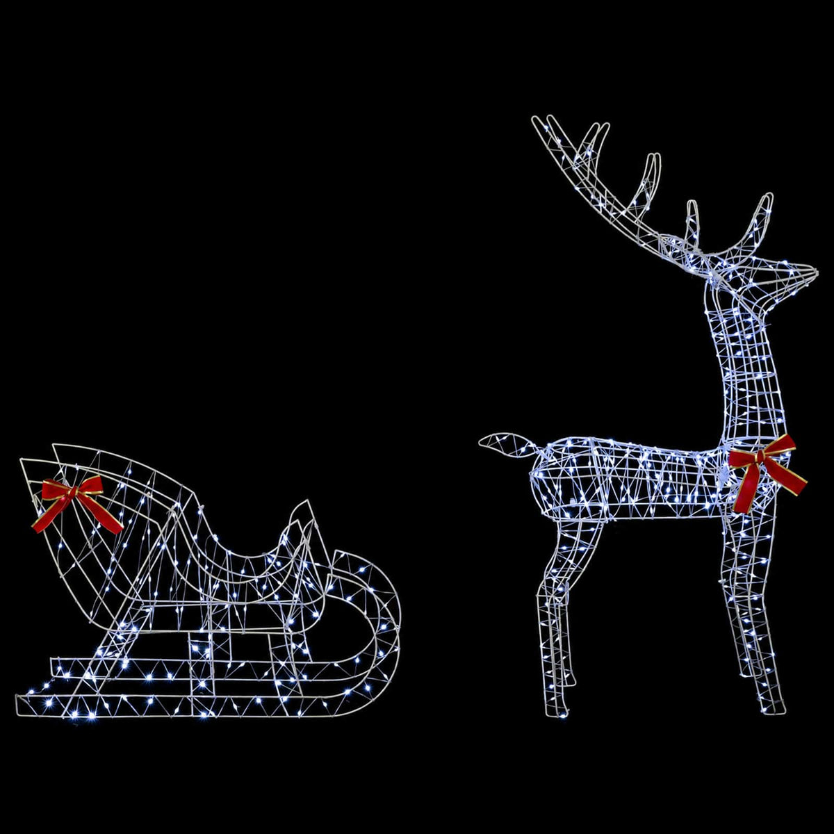 Reindeer Pull Sleigh LOVIISA 450 LEDs Cold White