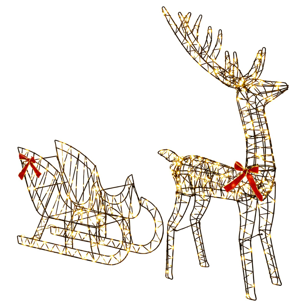 Reindeer Pull Sleigh LOVIISA 450 LEDs Warm White