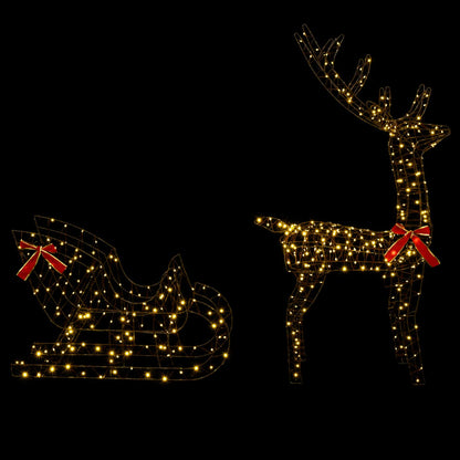 Reindeer Pull Sleigh LOVIISA 450 LEDs Warm White